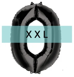 Zahlen Ballon 0 XXL Schwarz