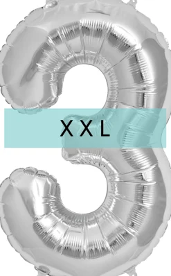 Zahlen Ballon 3 XXL Silber