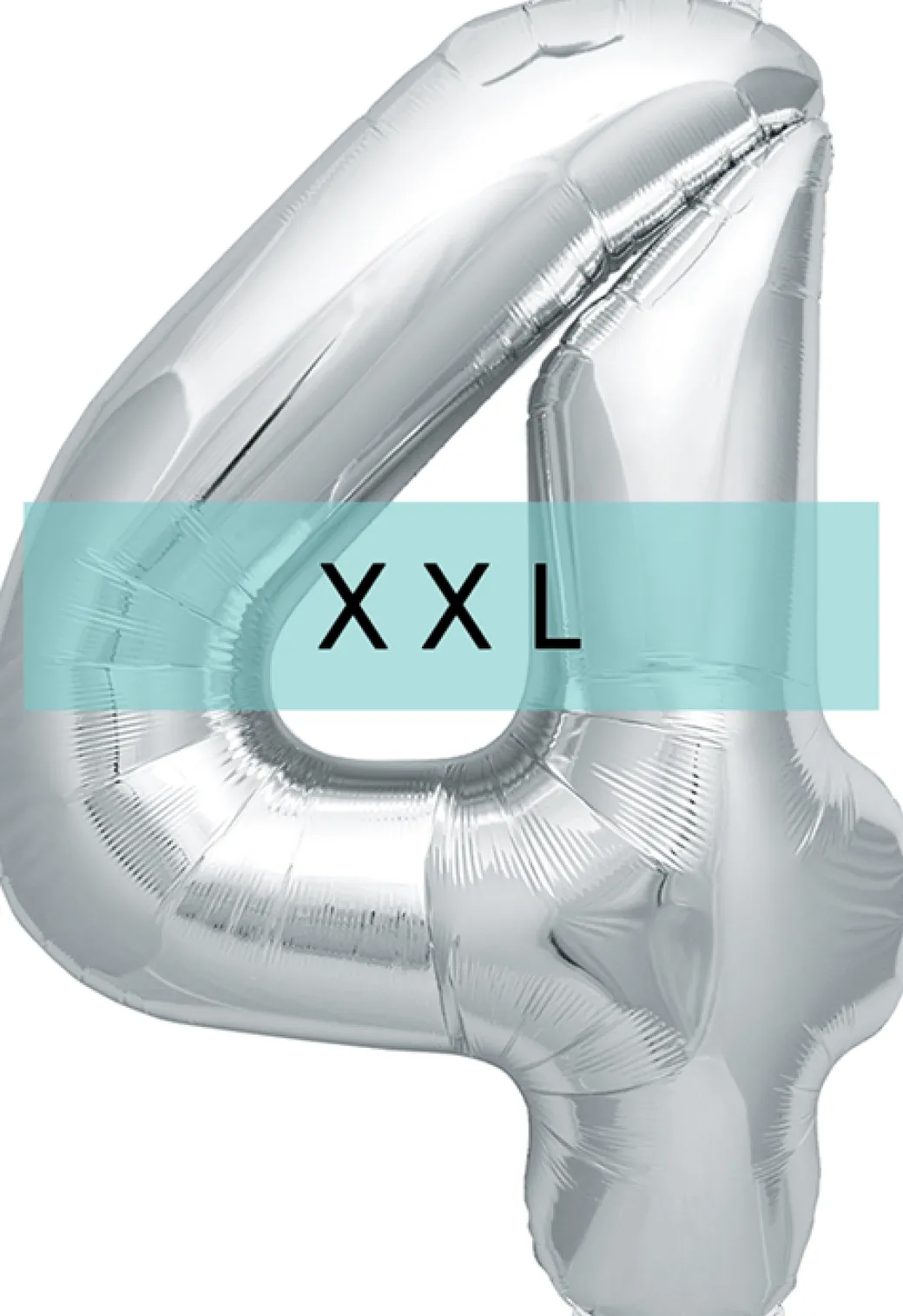 Zahlen Ballon 4 XXL Silber