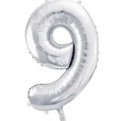 Zahlen Ballon 9 XXL Silber