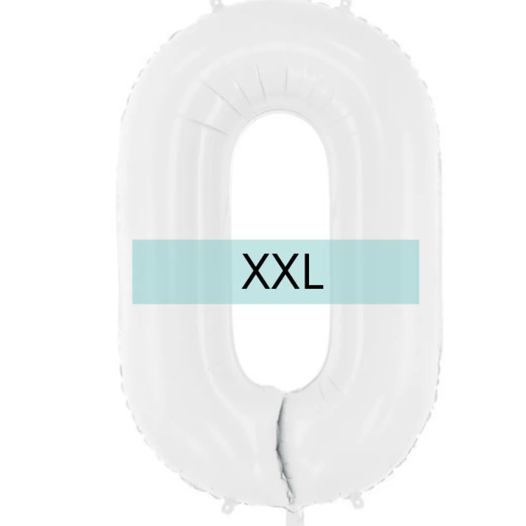 Zahlen Ballon 0 XXL Weiß