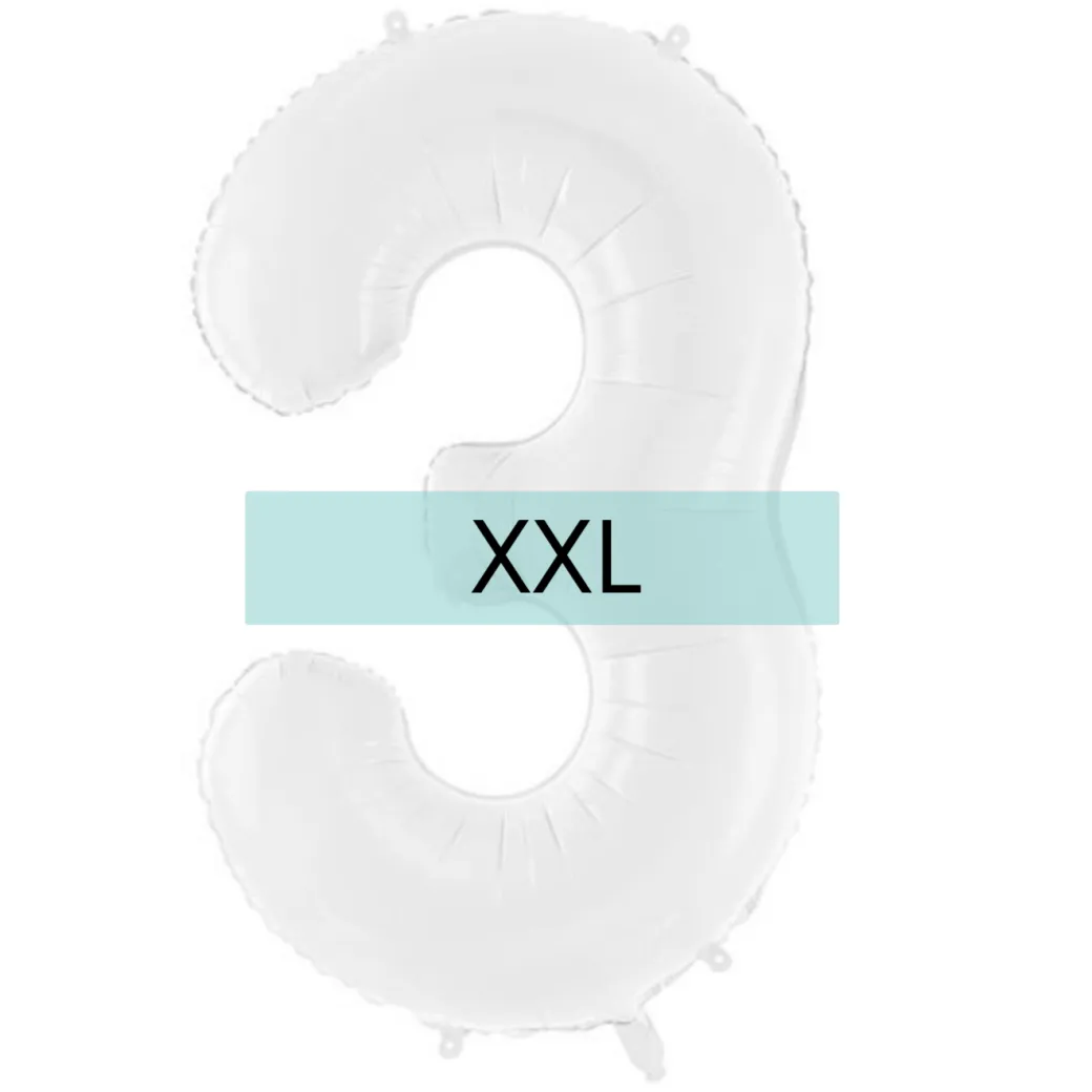 Zahlen Ballon 3 XXL Weiß