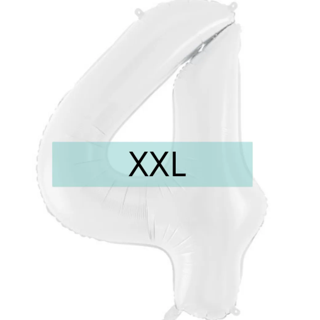 Zahlen Ballon 4 XXL Weiß